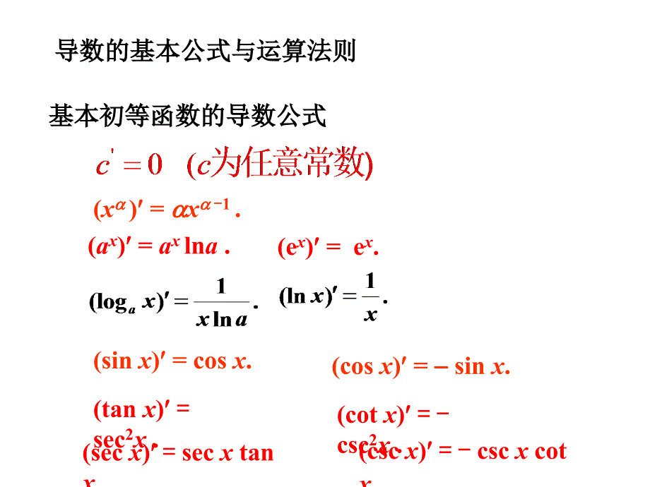 高等数学导数公式大全_第1页