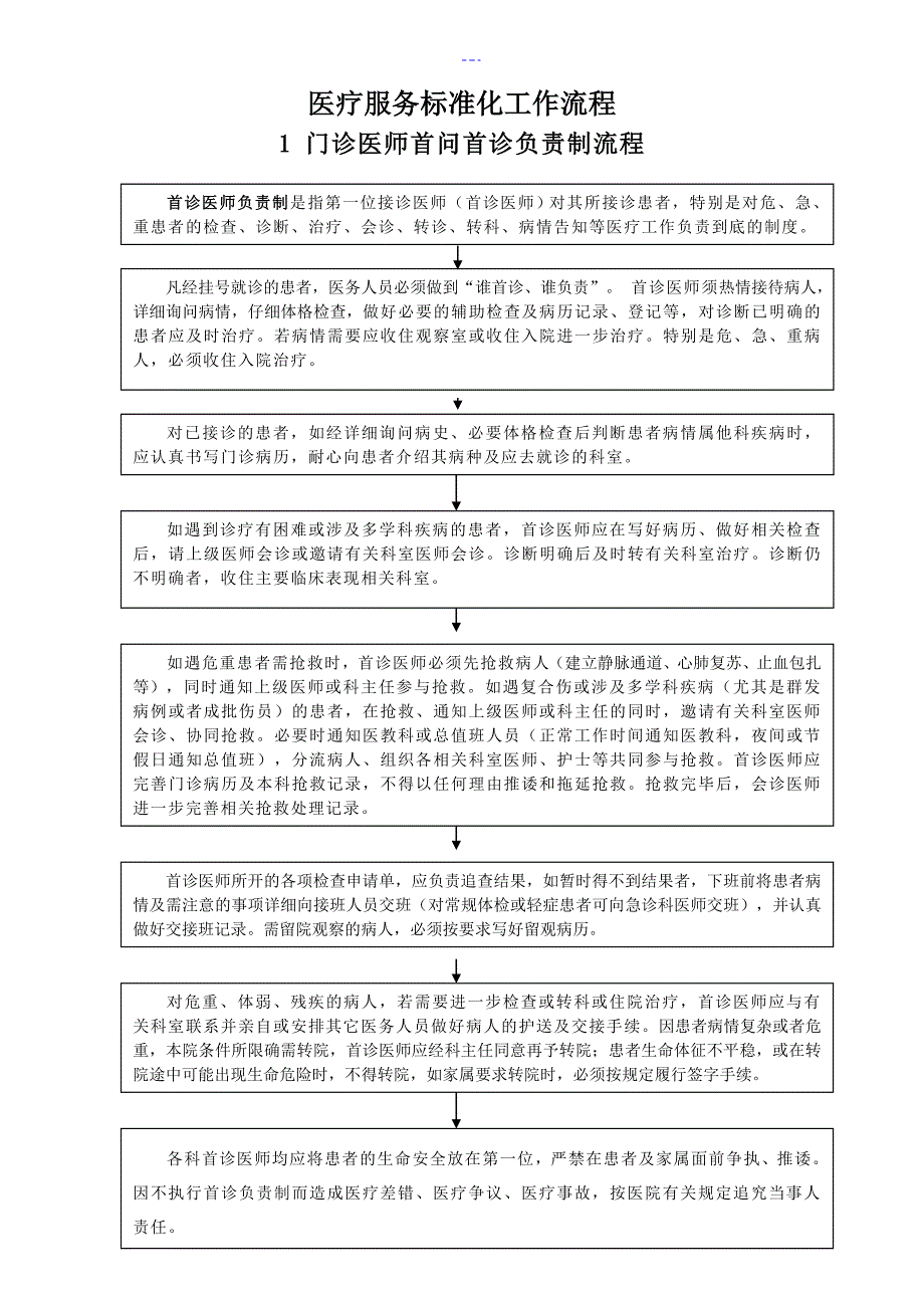 医疗服务标准化工作流程（全套）_第1页