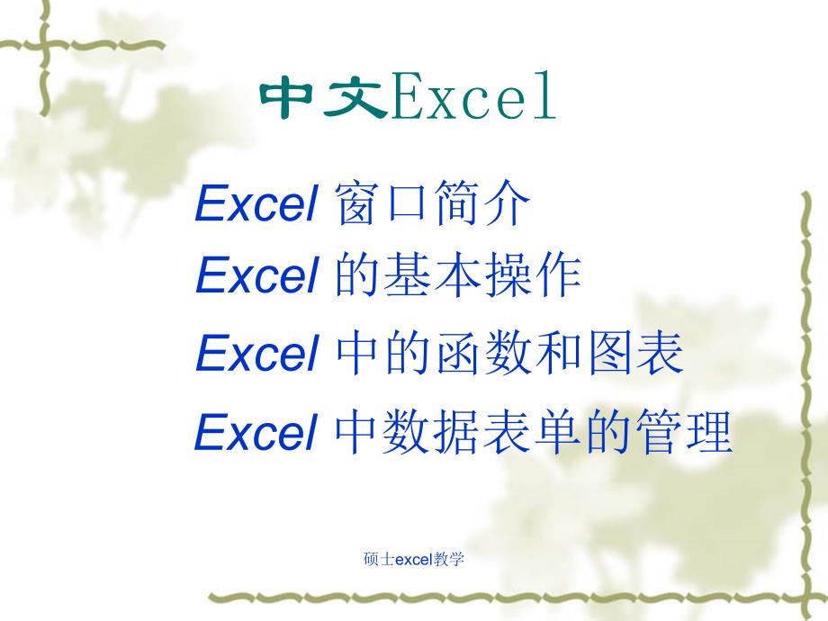 硕士excel教学课件_第1页