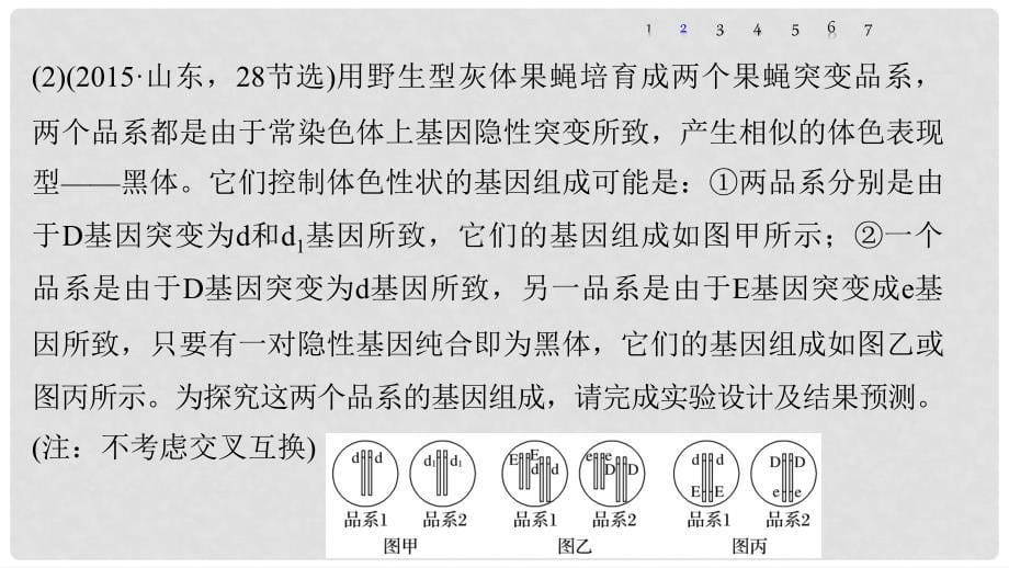 高考生物考前3个月专题复习 专题5 遗传的基本规律和人类遗传病 考点16 聚焦遗传实验的设计与推理分析课件_第5页