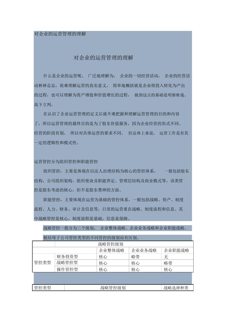 对企业的运营管理的理解_第1页