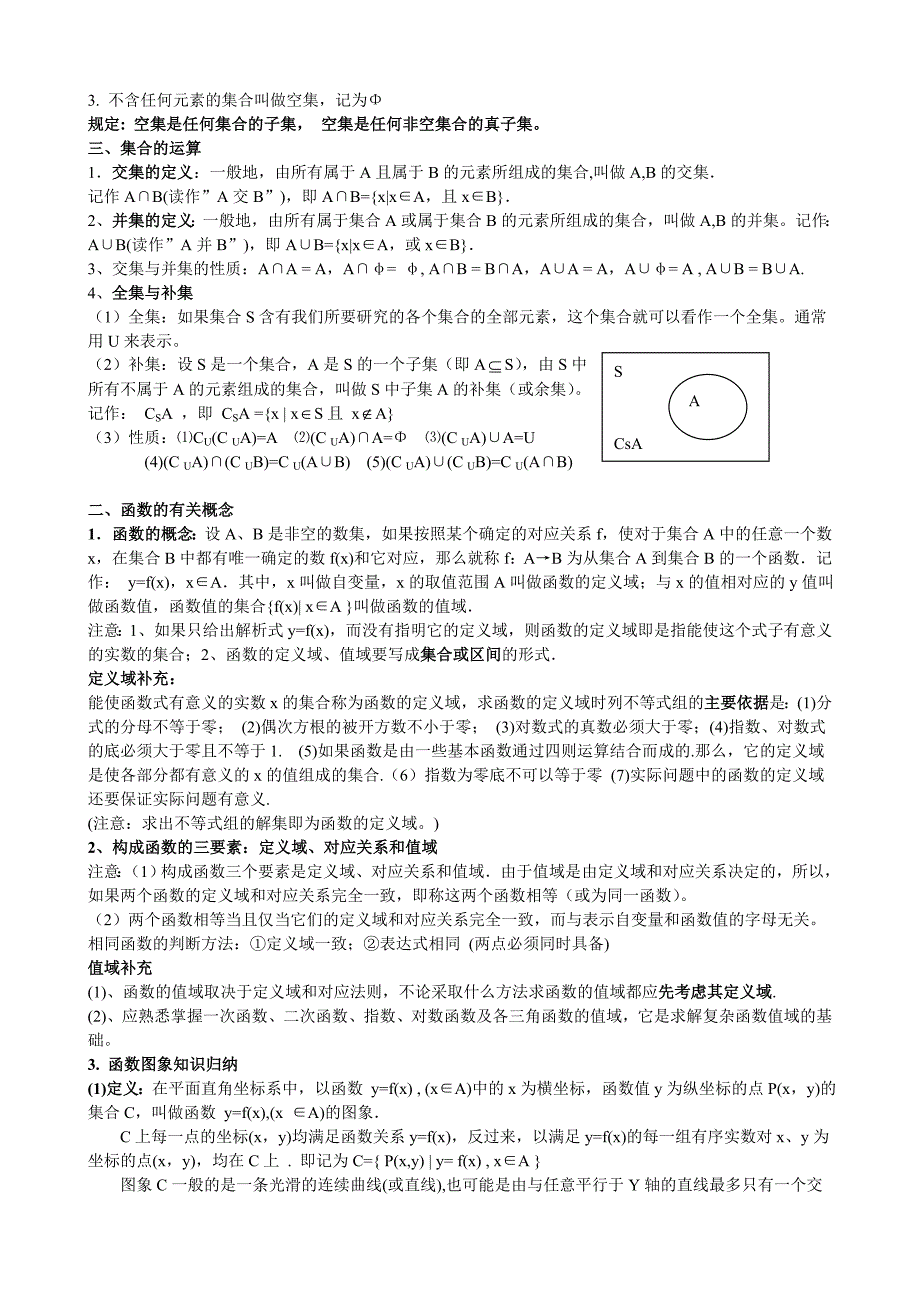 新课标人教A版高一数学必修1知识点总结大全_第2页