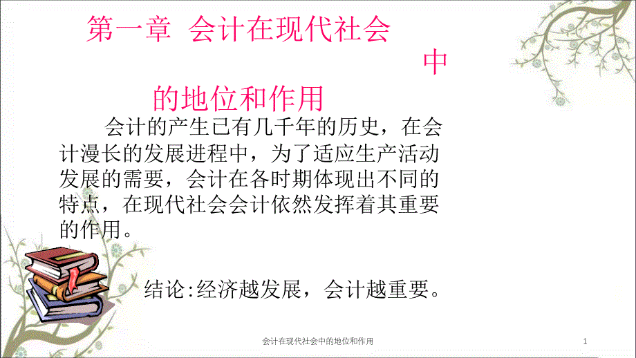 会计在现代社会中的地位和作用课件_第1页