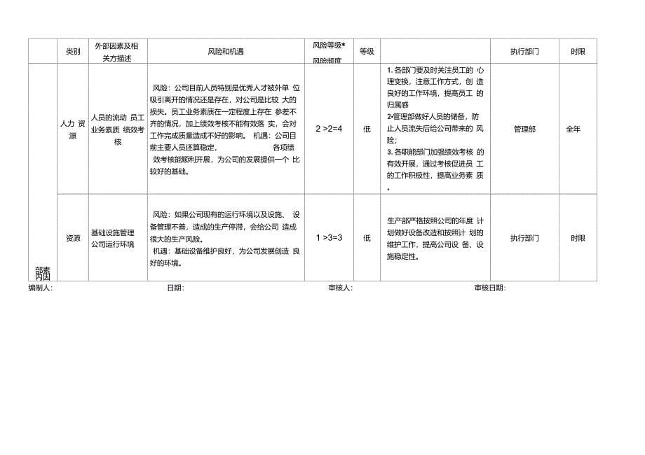 风险与机遇评估分析表_第5页