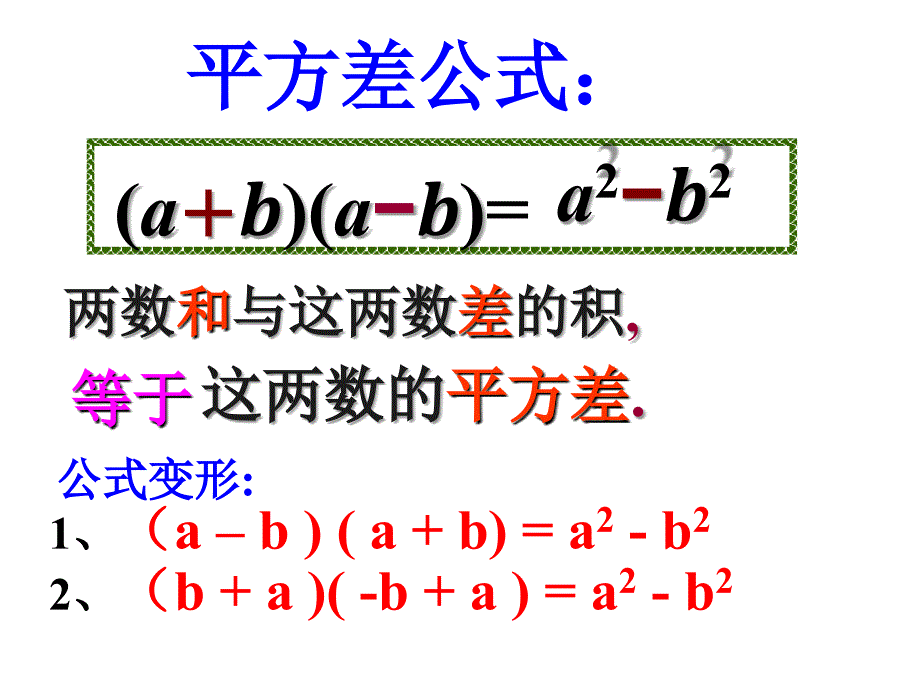 平方差公式特征教学课件_第2页