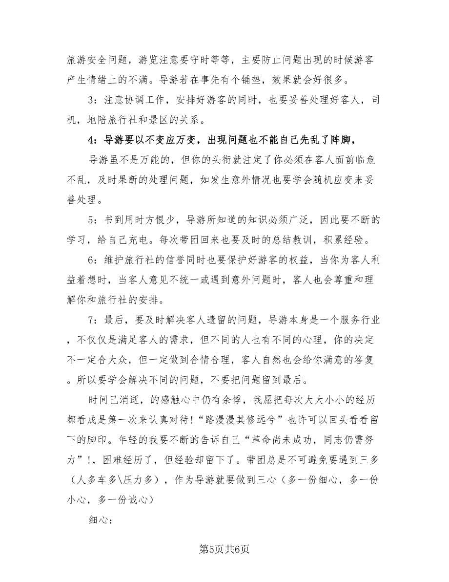 导游公司代表工作年度总结（3篇）.doc_第5页