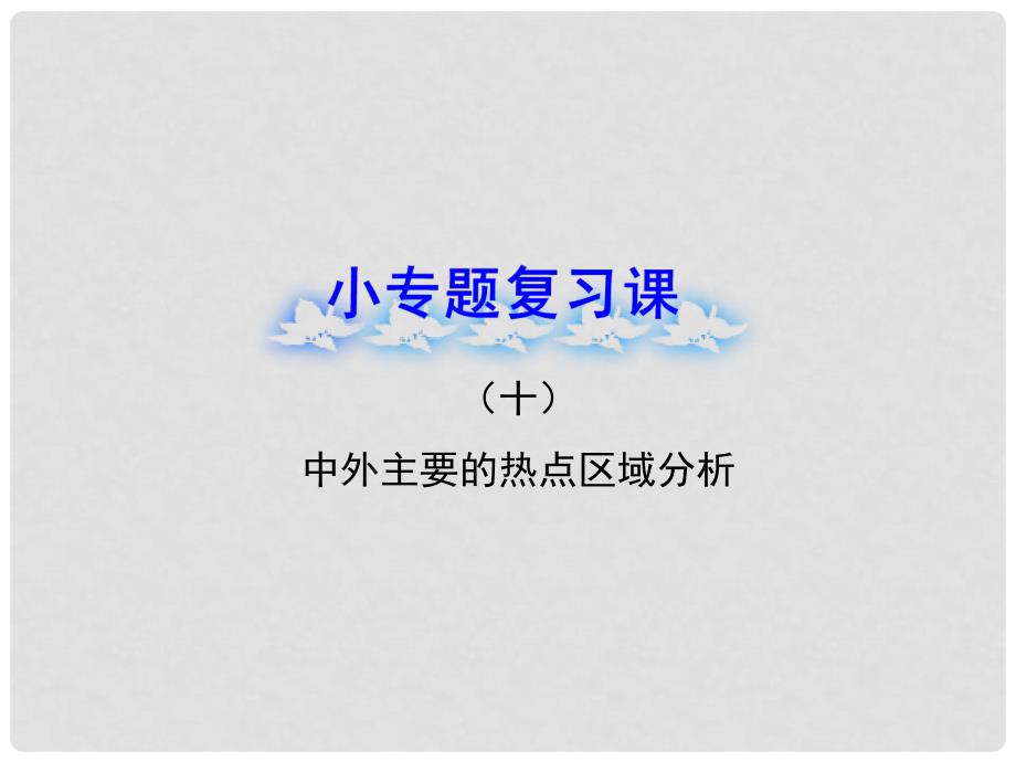 高中地理 小专题复习课(十)中外主要的热点区域分析课件 湘教版_第1页