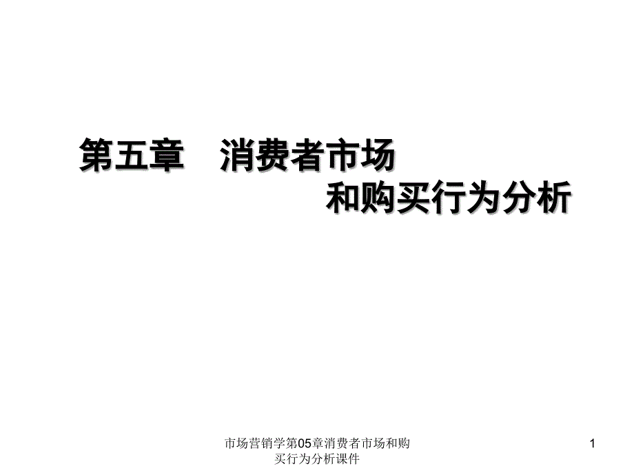 市场营销学第05章消费者市场和购买行为分析课件_第1页