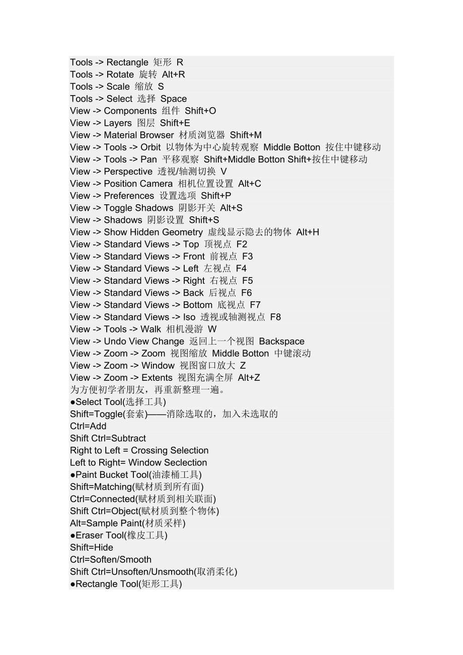 Sketchup常用快捷键一览表.doc_第5页