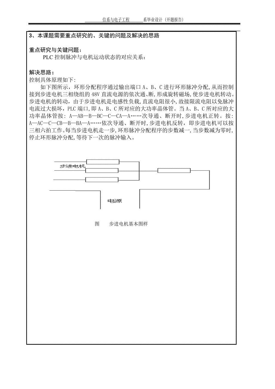 西门子PLC的步进电机直接控制设计开题报告_第5页