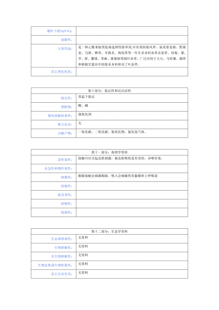 吡唑草胺化学品安全技术说明书_第4页