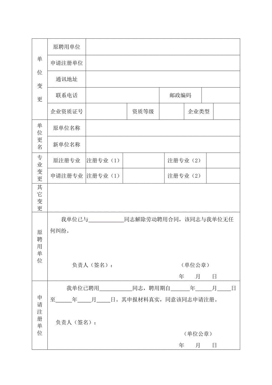 中华人民共和国注册监理工程师变更注册申请表.doc_第5页