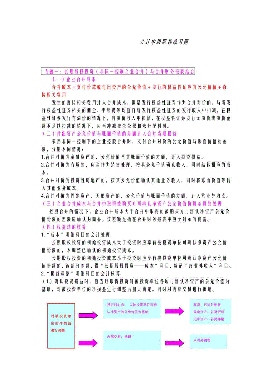 企业会计中级职称练习题_第1页