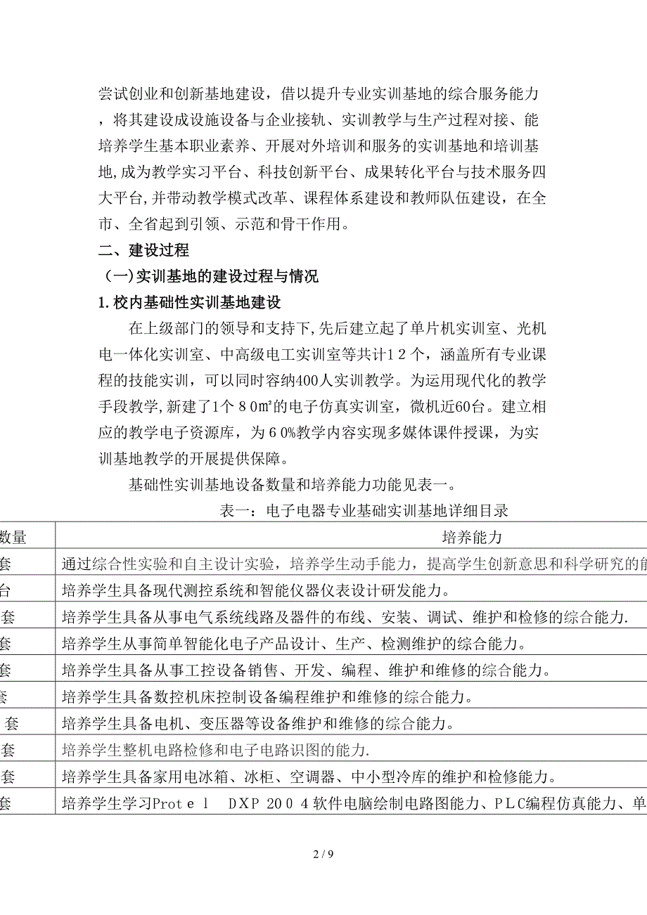 电子专业实训基地建设案例最后稿_第2页