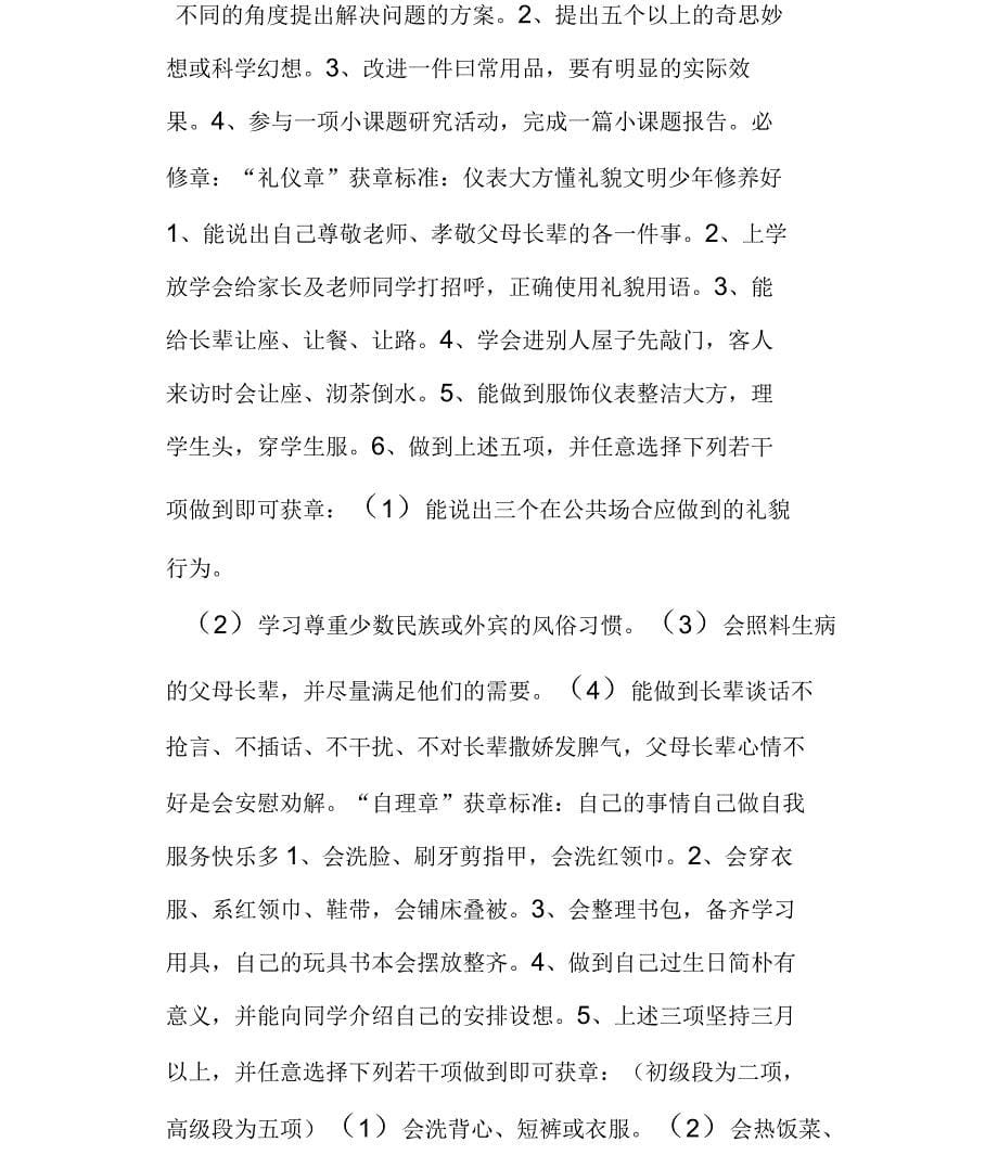 少先队雏鹰争章活动实施方案_第5页