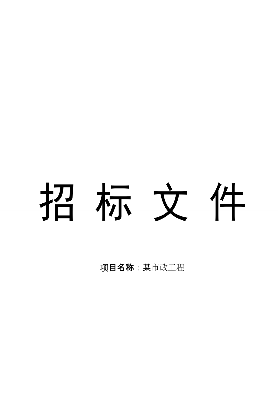 某小区市政施工工程招标文件招标项目文件案例投标文件公司文件企业文档_第1页