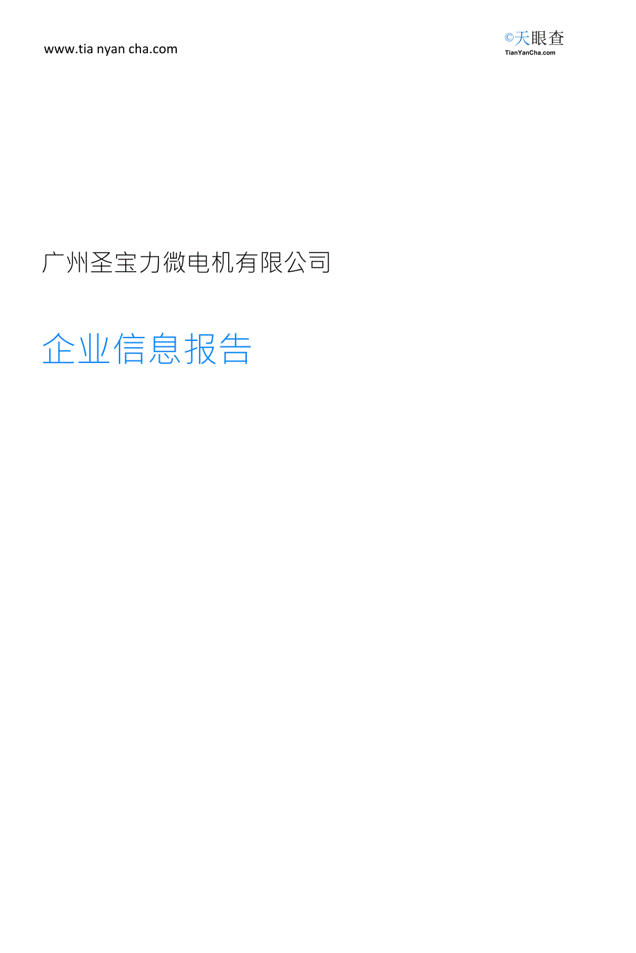 广州圣宝力微电机有限公司企业信息报告天眼查_第1页