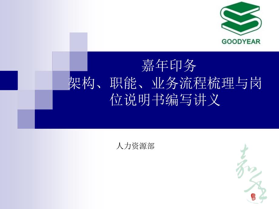 职能流程梳理与岗位说明书编写讲义_第1页