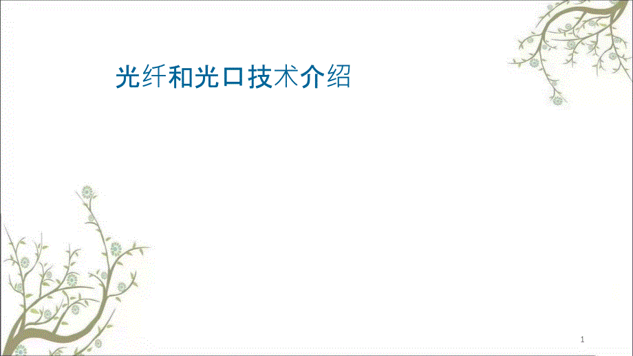 光纤光口技术介绍课件_第1页