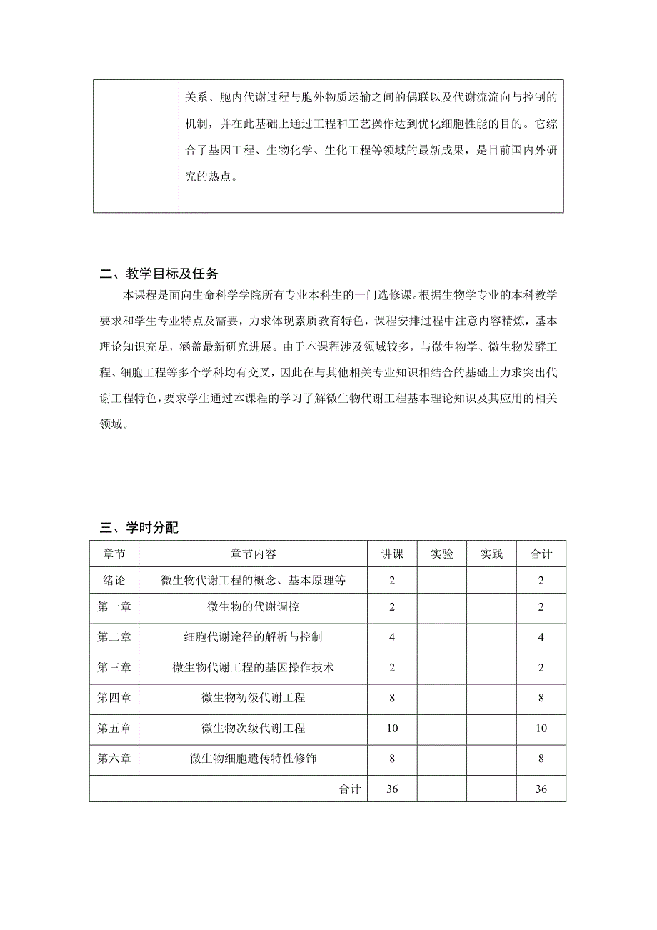 微生物代谢工程教学大纲_第2页