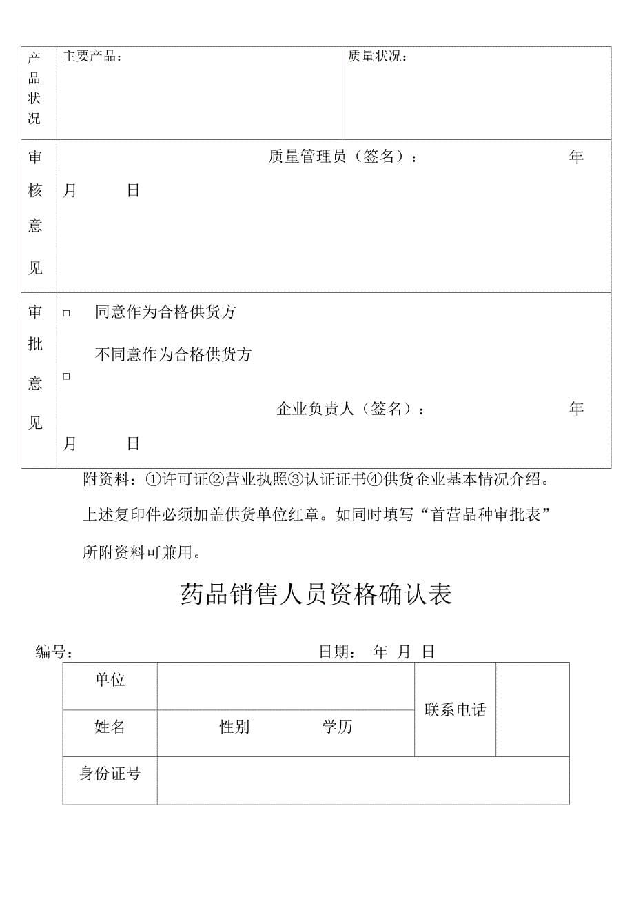 首营企业 首营品种 合格供货方审批表_第5页