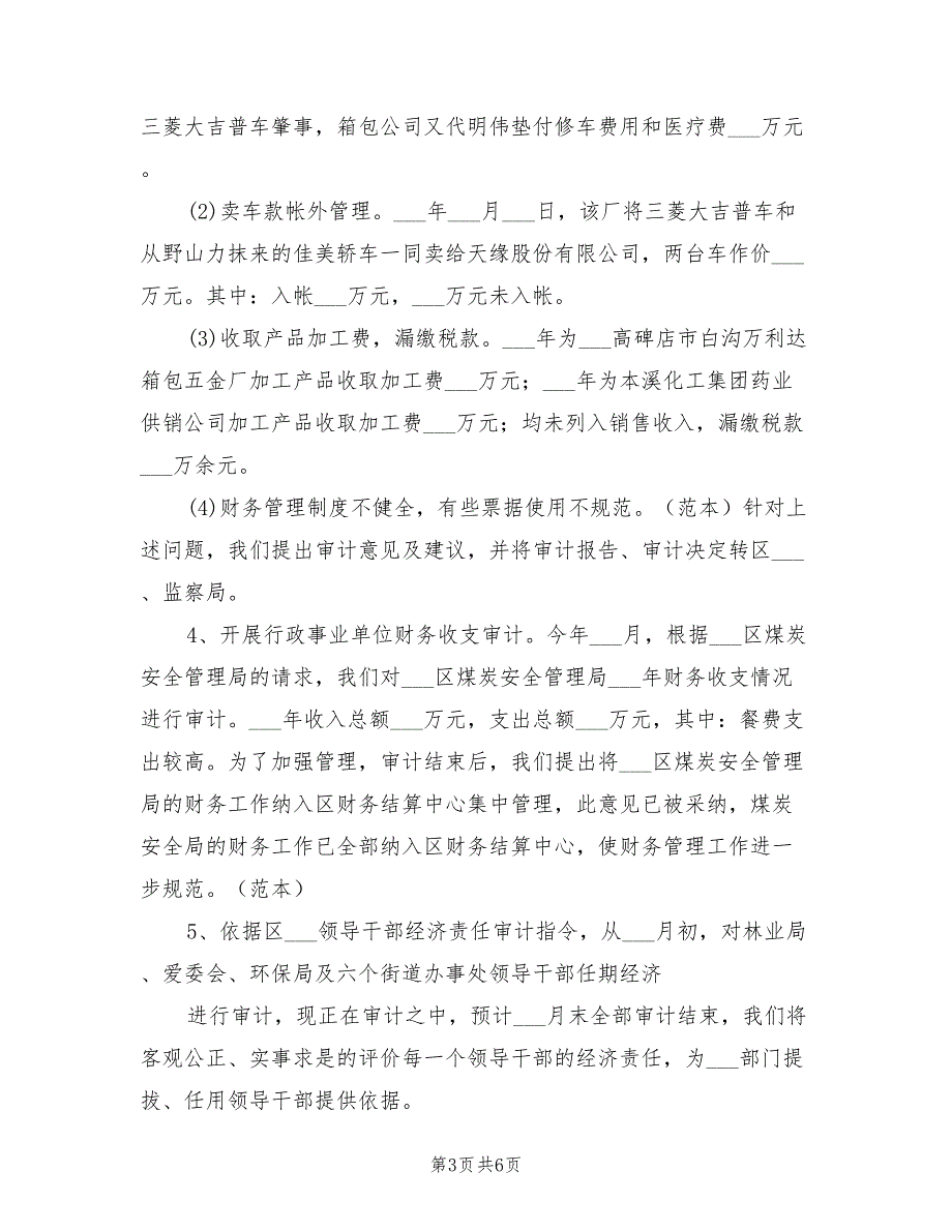 2022年审计局上半年工作情况及下半年计划_第3页