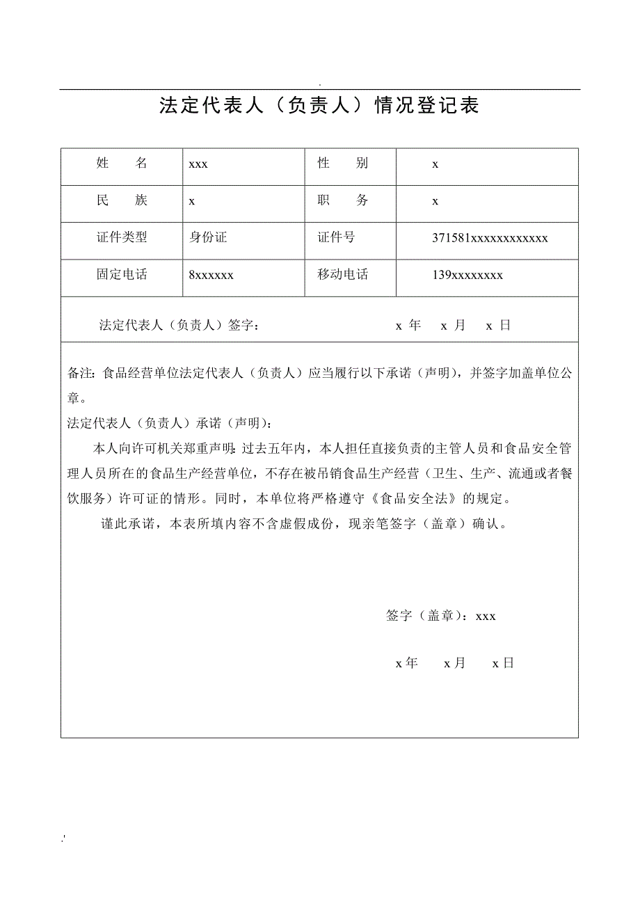 《食品经营许可证》延续申请书示范模板_第4页