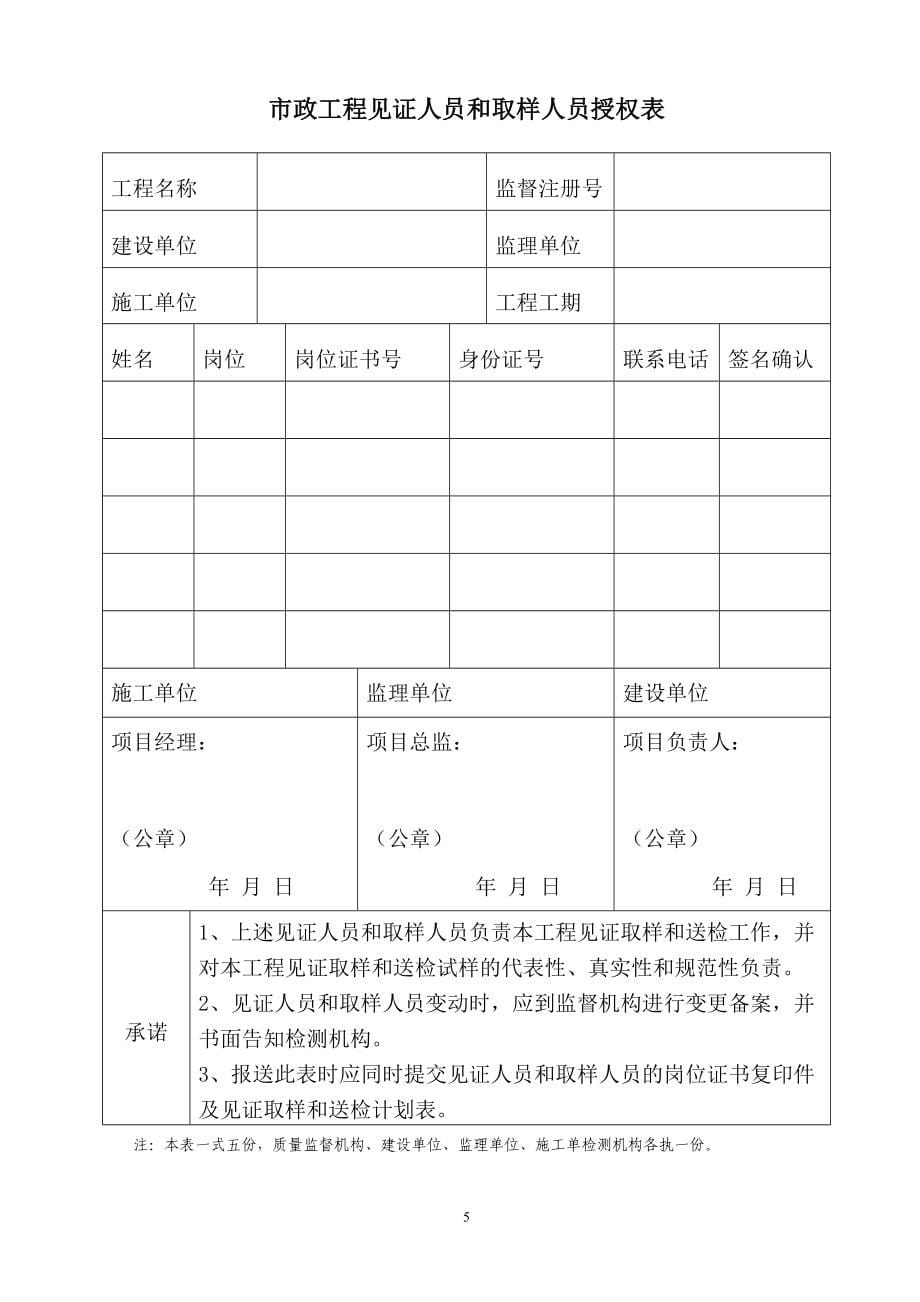 青岛市市政工程质量监督档案(样表)_第5页