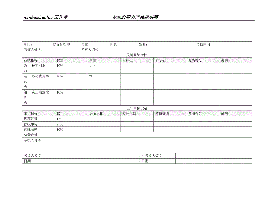 办公室主任绩效考核表_第2页