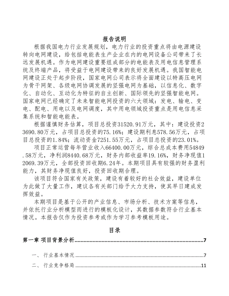 湖北智能电表项目可行性研究报告(DOC 48页)_第2页