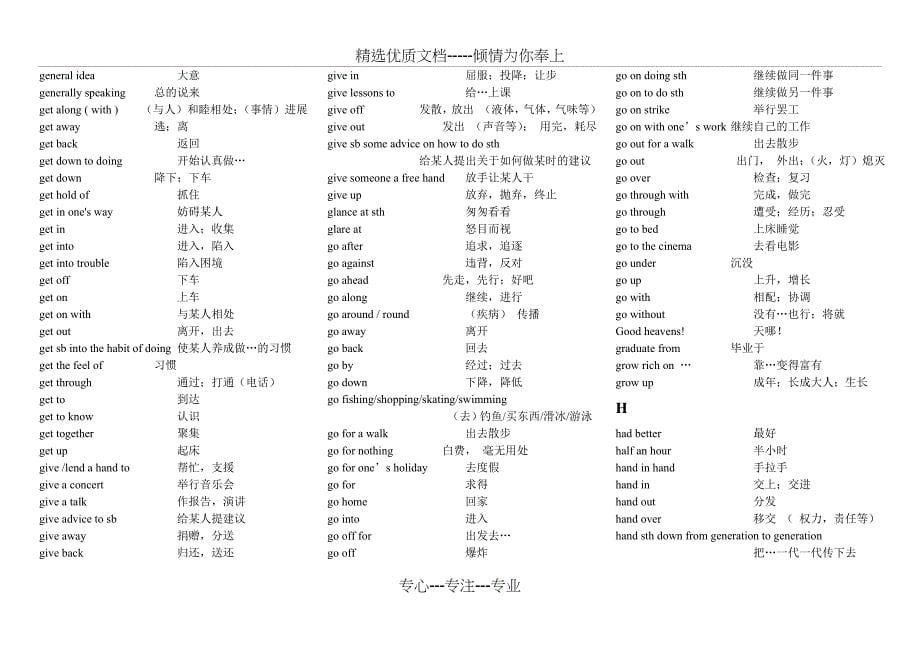 高中英语短语大全(共15页)_第5页