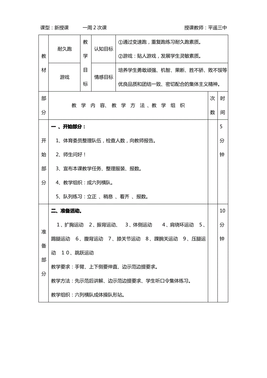 高二下学期体育教案_第4页