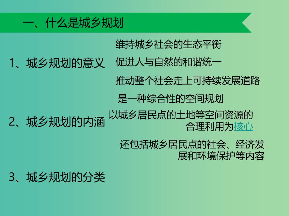 高中地理第三章城乡规划第一节城乡规划的内容及意义课件1新人教版.ppt_第2页