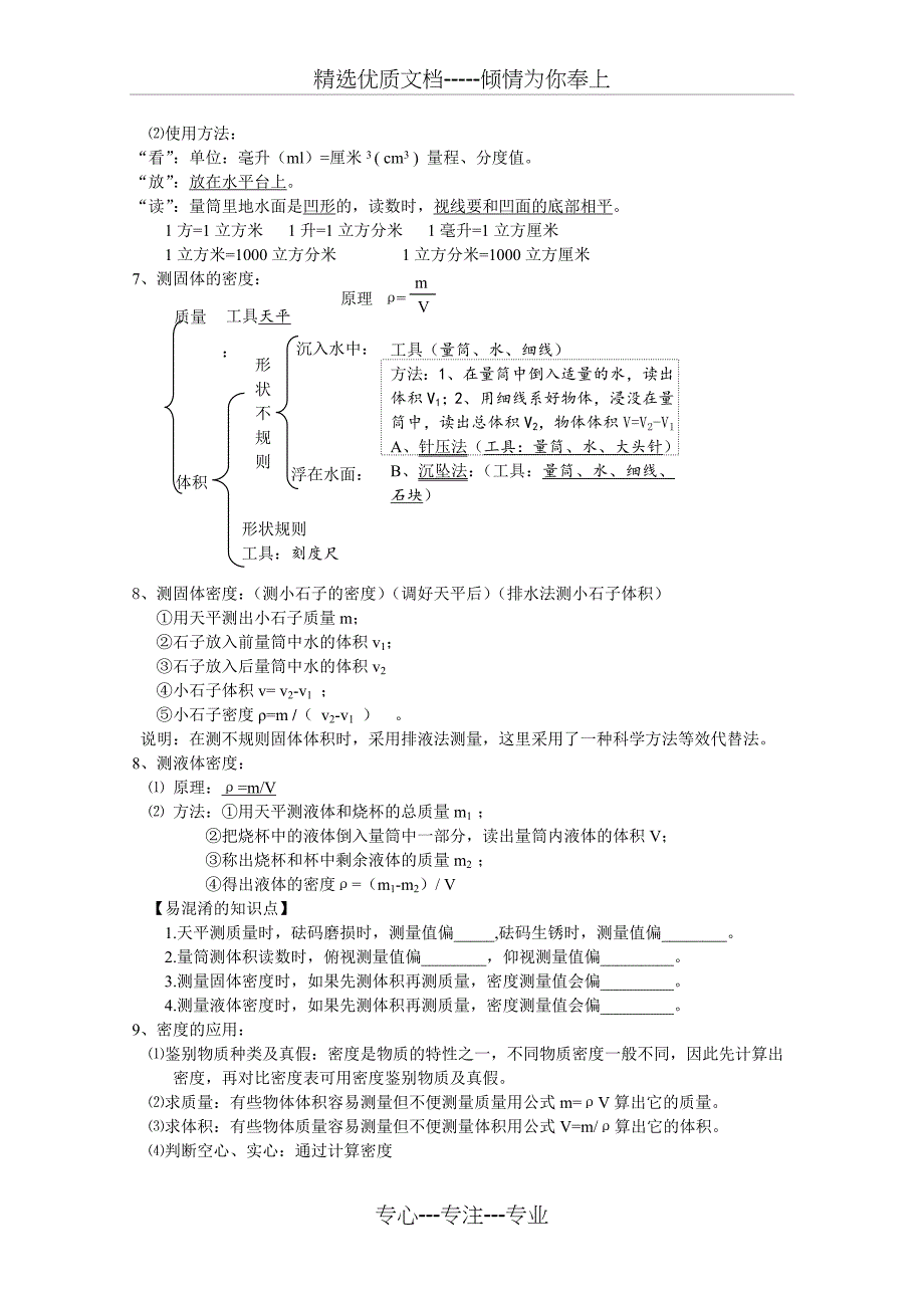 初二物理上第六章--质量与密度(复习)_第2页