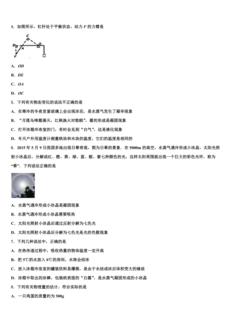 2022学年海南省邵逸夫中学中考适应性考试物理试题(含答案解析).doc_第2页