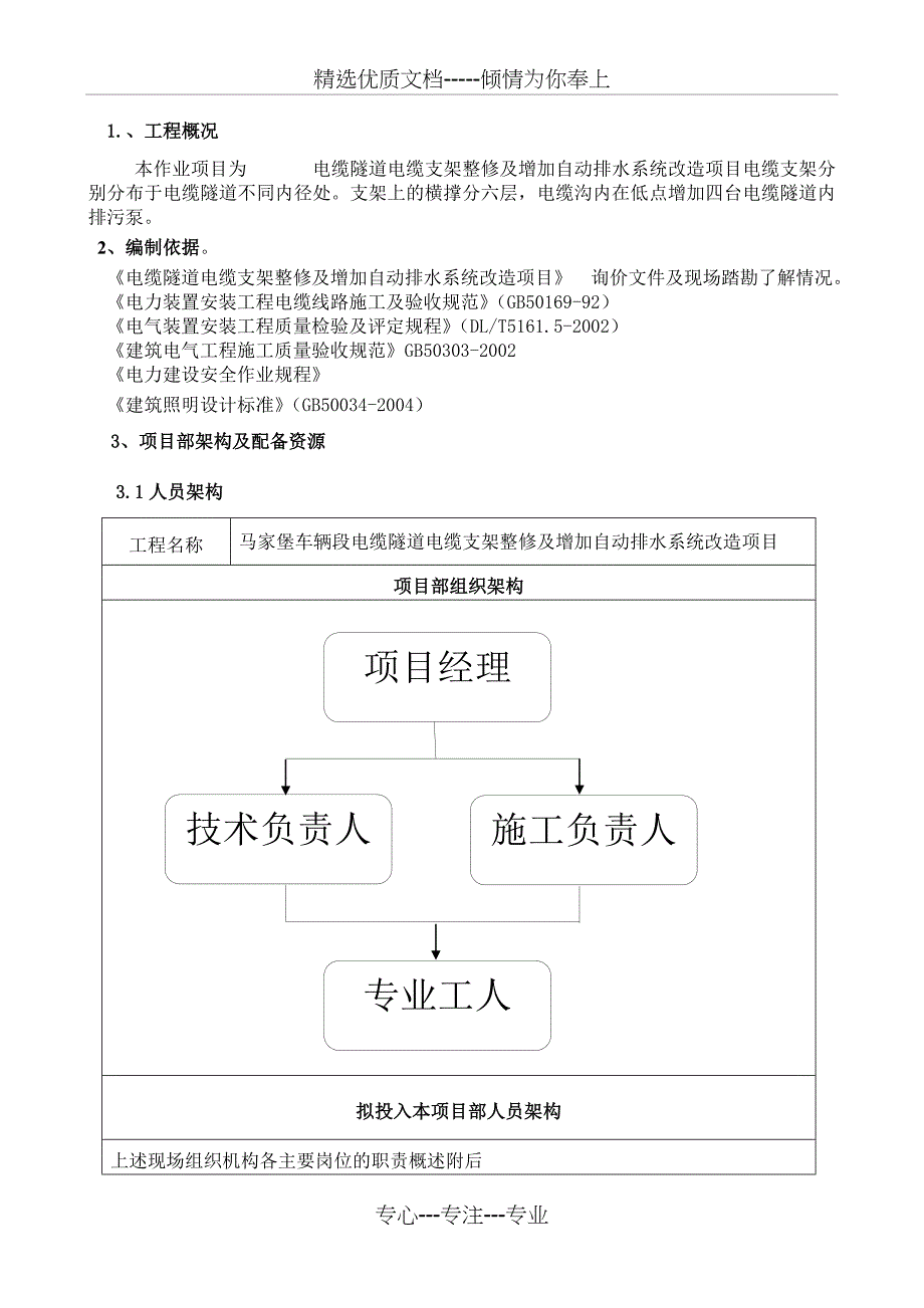 电缆支架更换施工方案_第1页