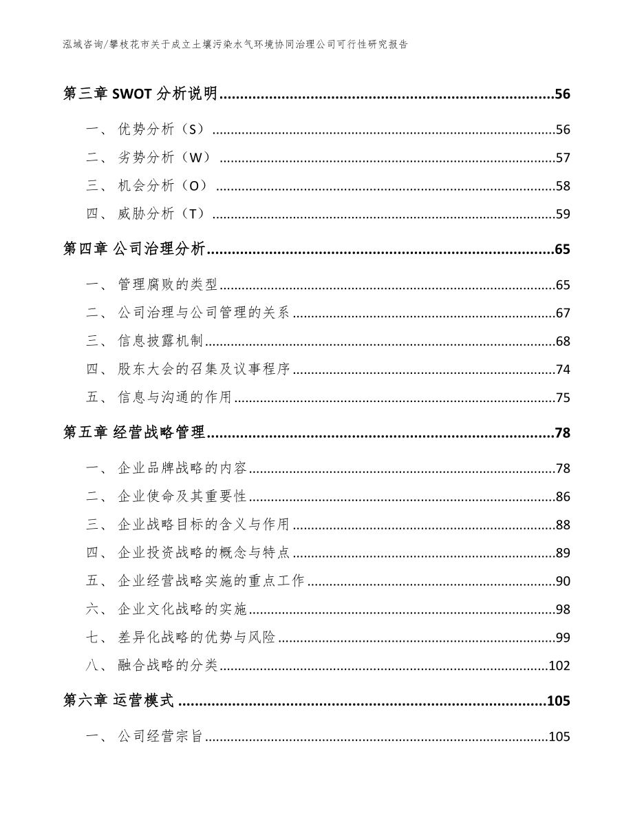 攀枝花市关于成立土壤污染水气环境协同治理公司可行性研究报告参考范文_第3页