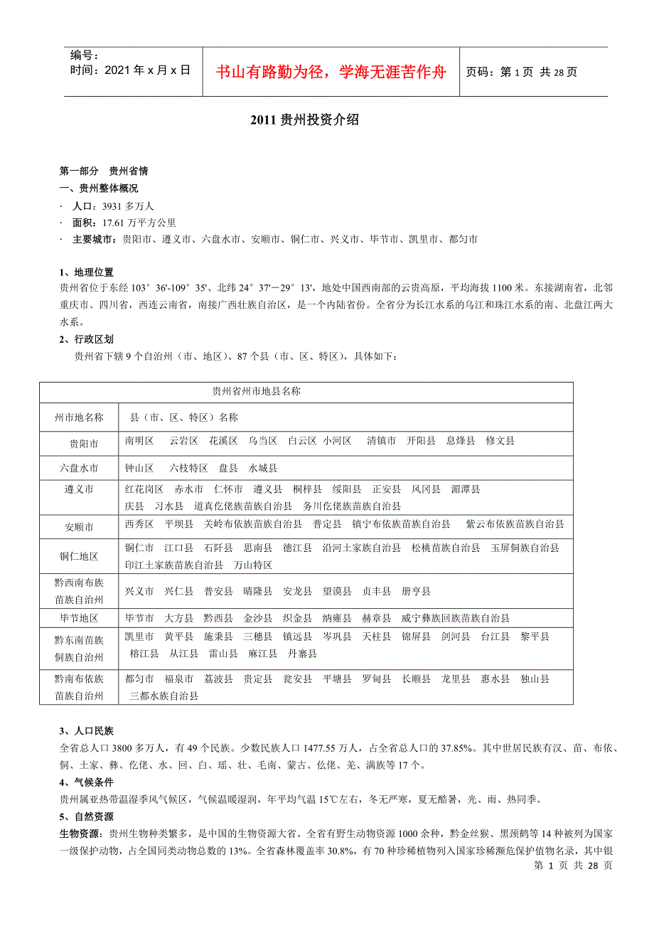 XXXX贵州投资介绍_第1页