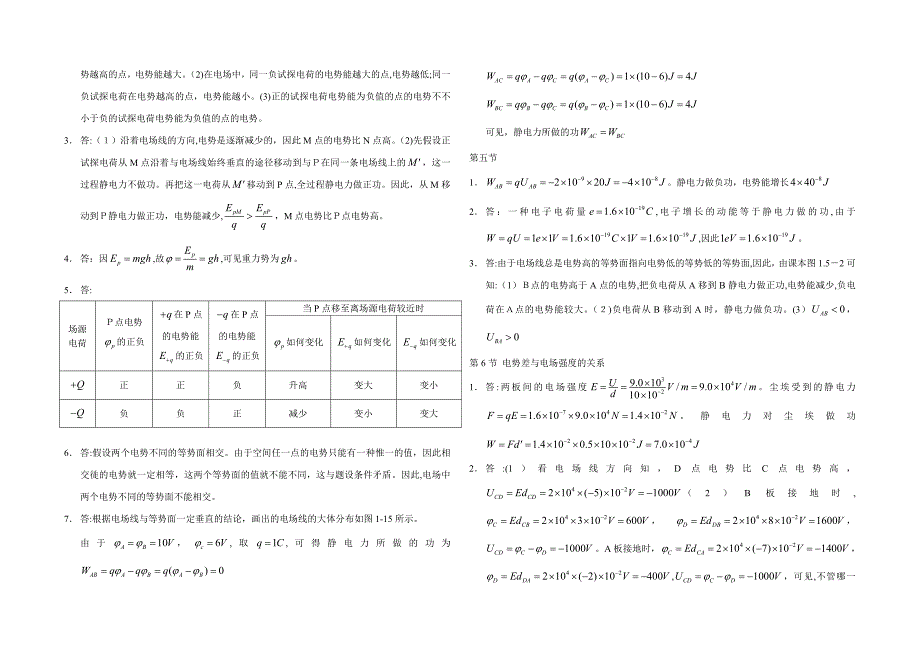 高中物理选修3-1课后习题答案_第3页
