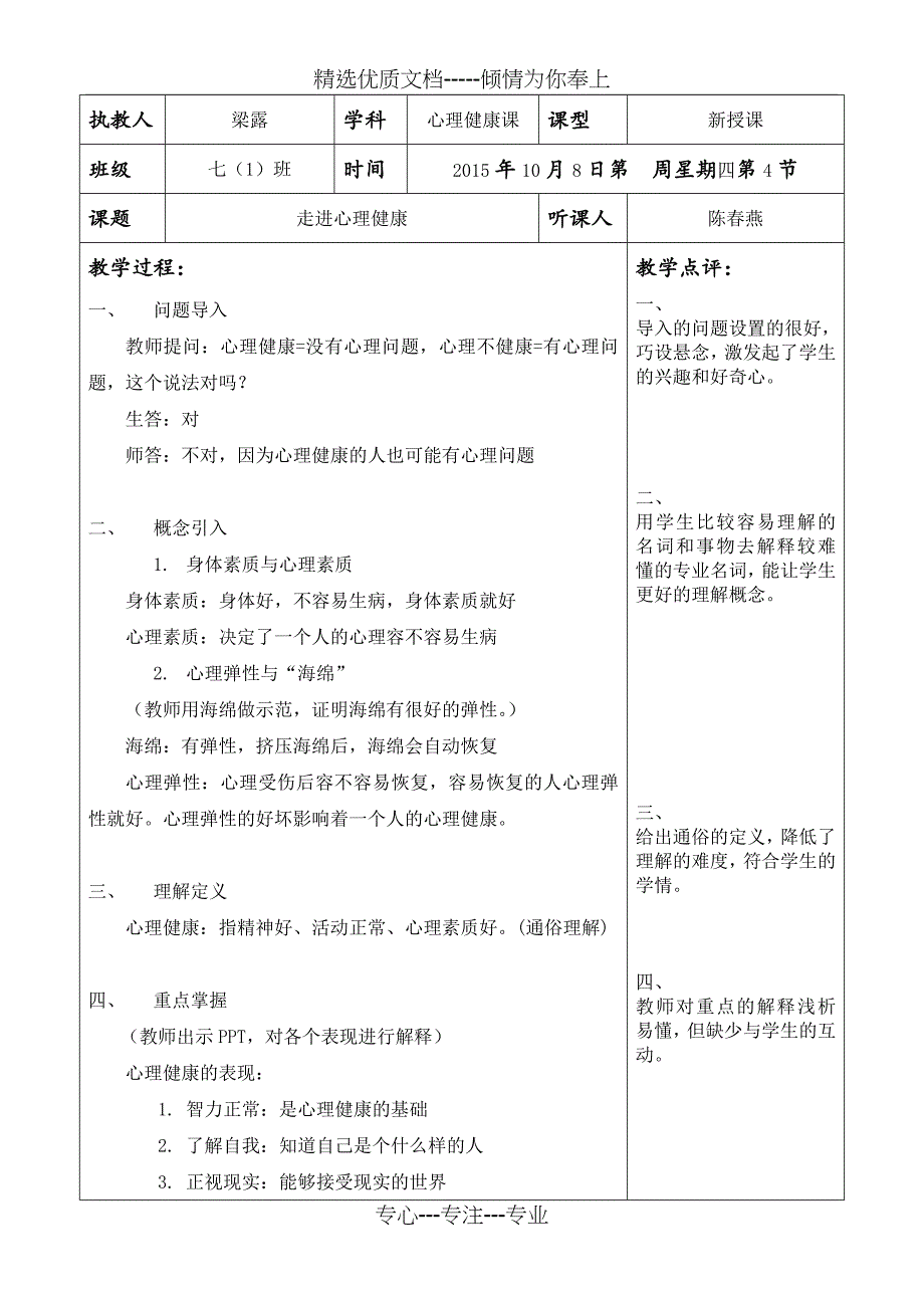 心理健康教育听课记录(共2页)_第1页