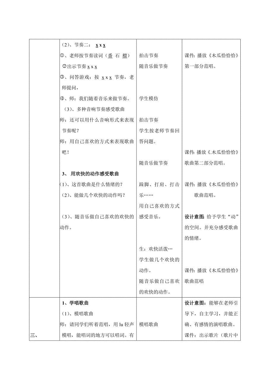 幼儿园教案-大班打击乐活动《木瓜恰恰恰》说课稿_第5页