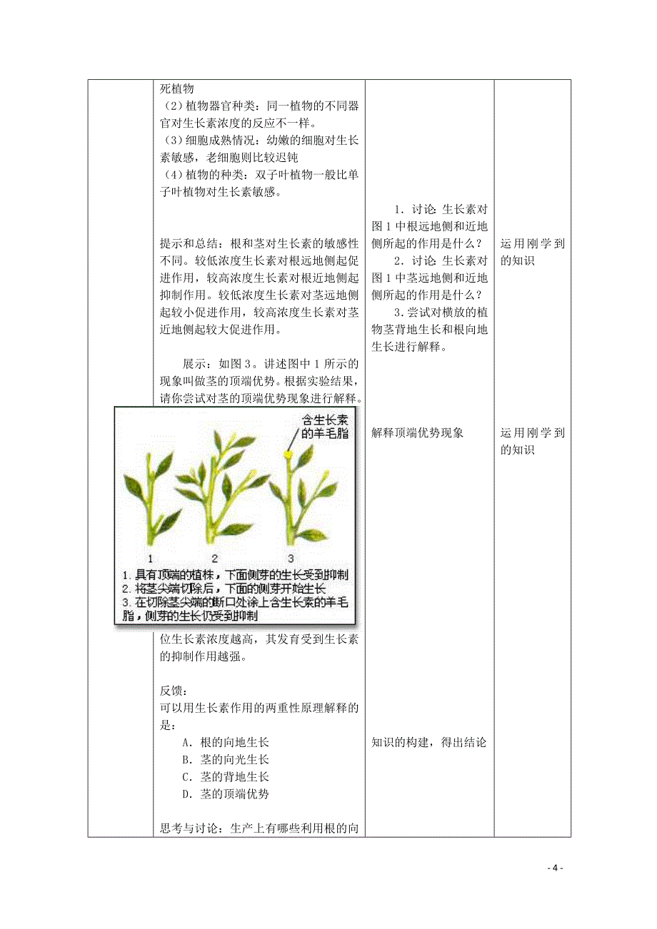 高中生物植物激素教案1浙教版必修3_第4页