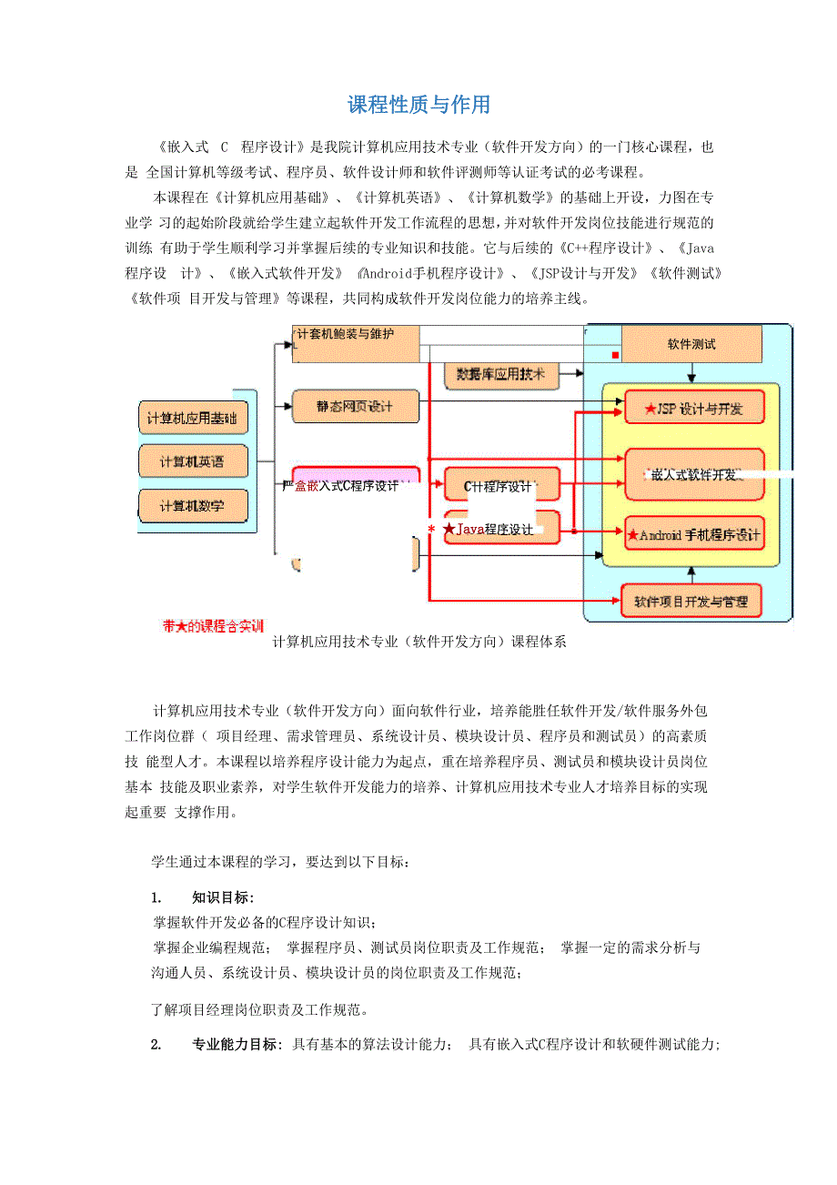 《嵌入式C程序设计》课程性质与作用_第1页