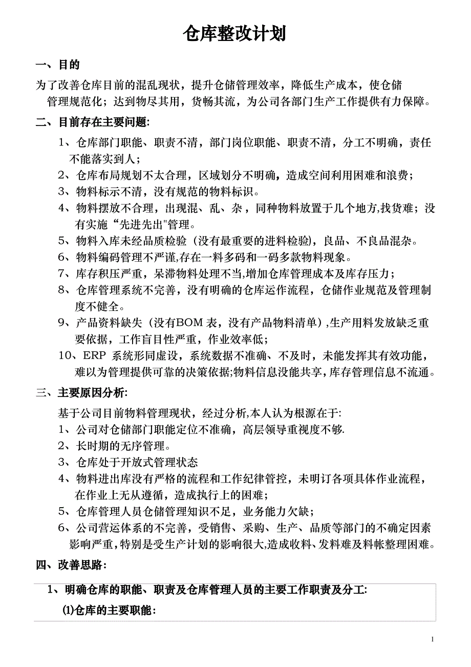 仓库整改方案1_第1页