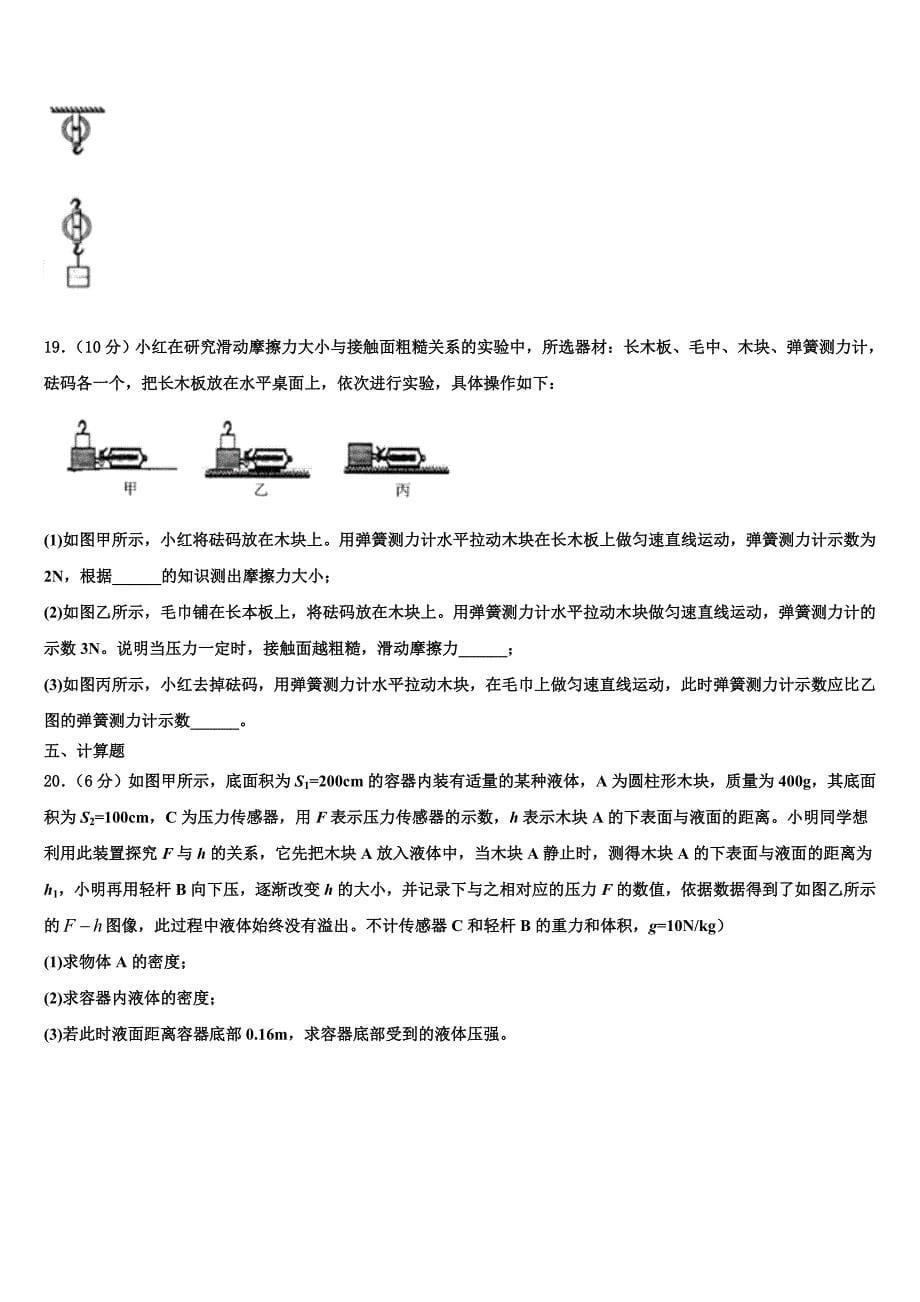 山东省聊城市东昌府区2023学年物理八下期末统考模拟试题（含解析）.doc_第5页