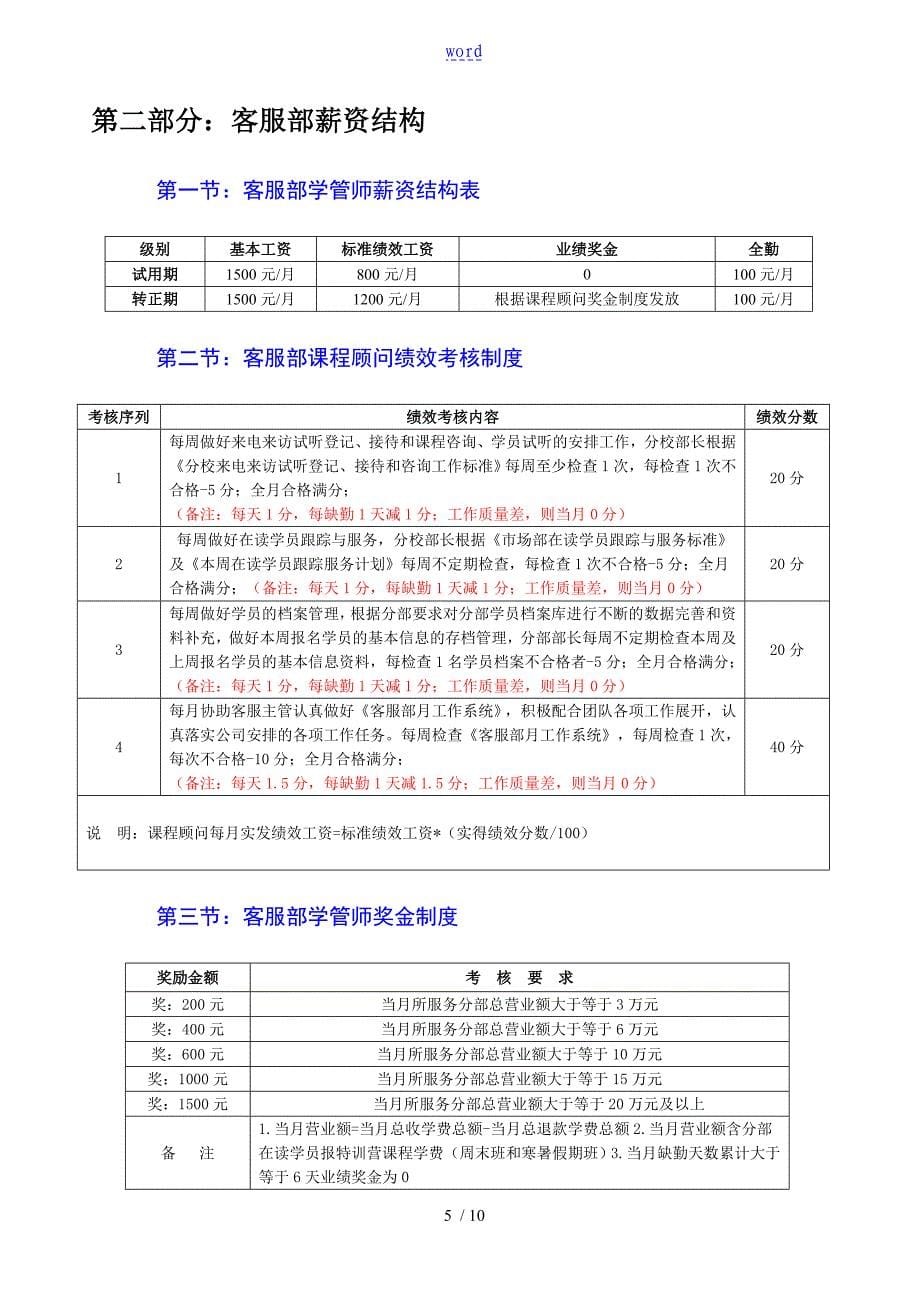 教育培训机构新薪酬规章制度_第5页