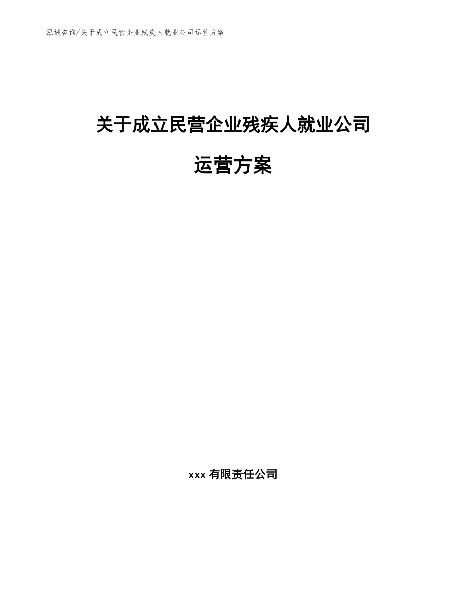 关于成立民营企业残疾人就业公司运营方案_范文模板_第1页