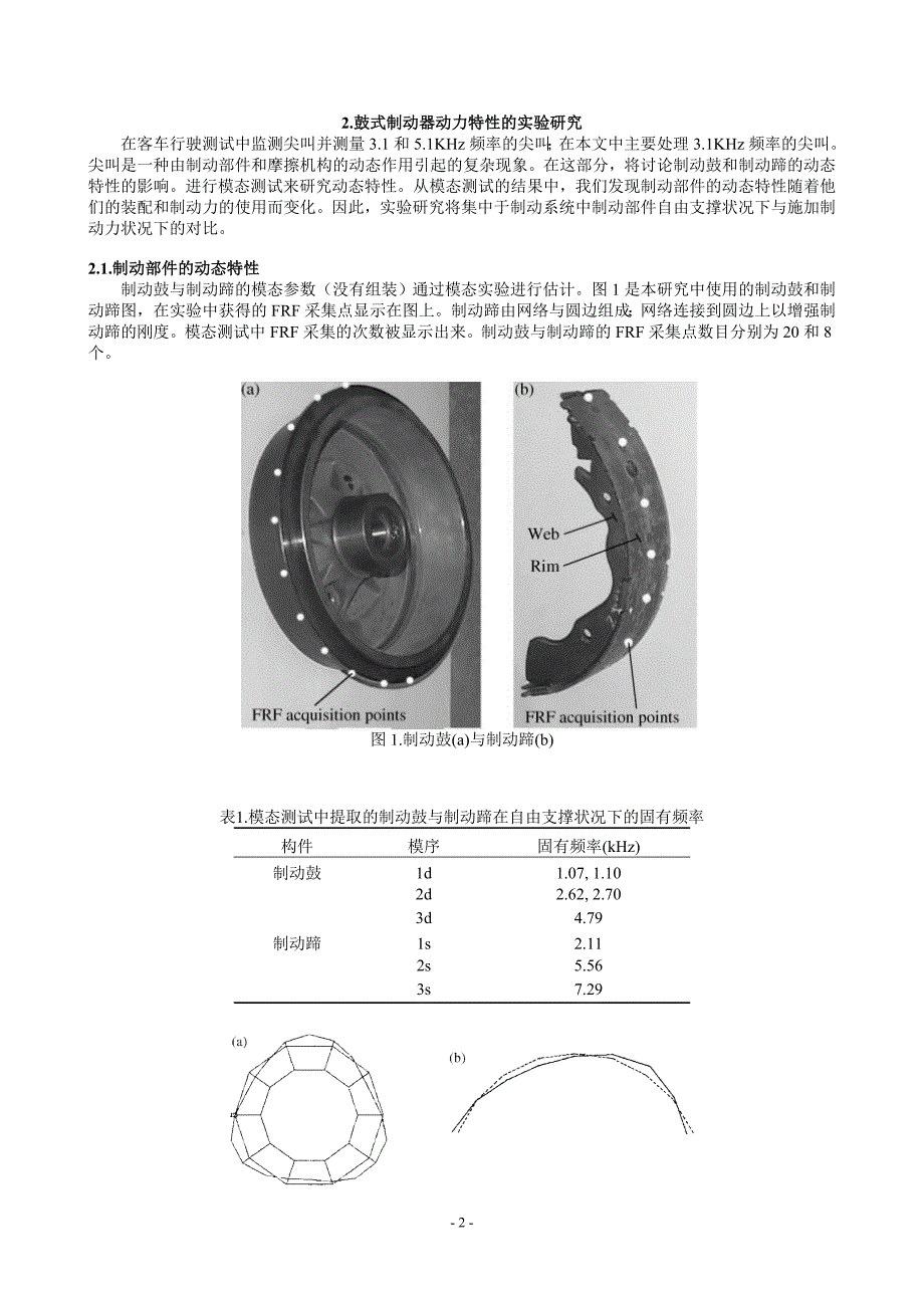 不规则截面制动蹄的鼓发式制动器制动尖叫的研究_第2页