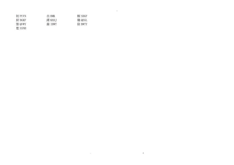 常用汉字五笔编码_第3页