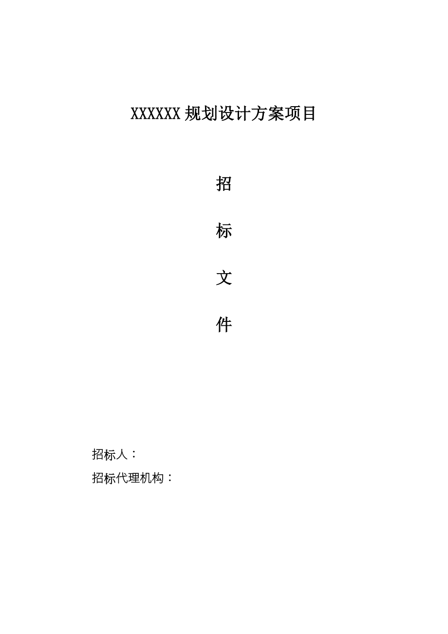 XXX规划设计方案项目招标文件_第1页